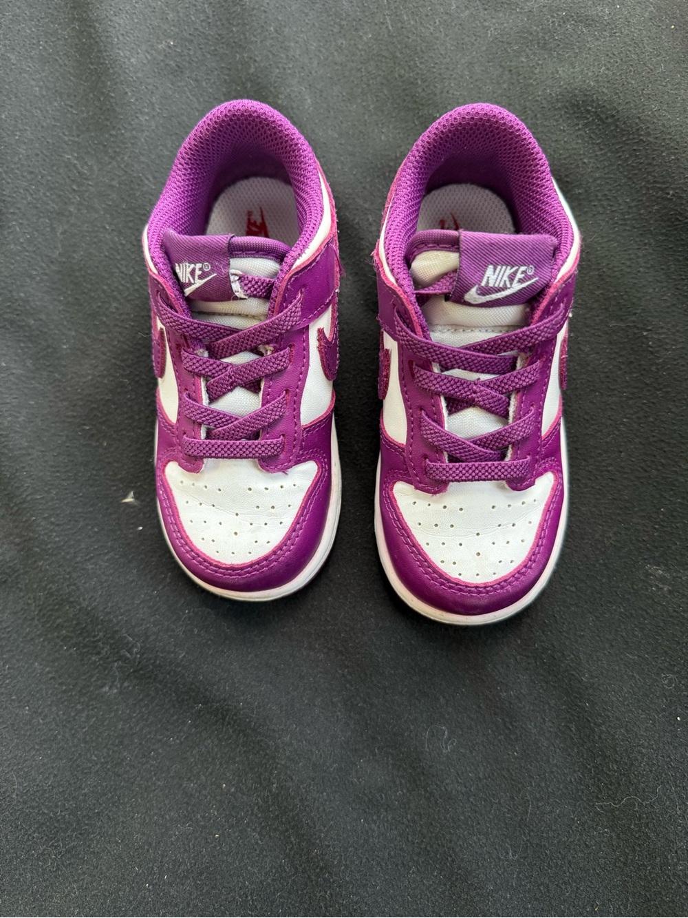 Nike Kids Purple and White Low-Top Sneakers with Lace Closure